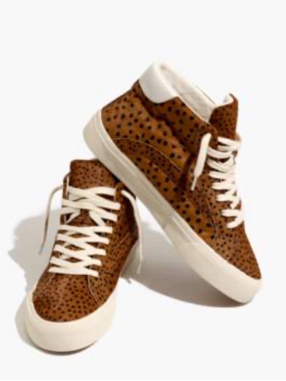 Madewell Brown Cheetah-Print High-Top Sneakers
